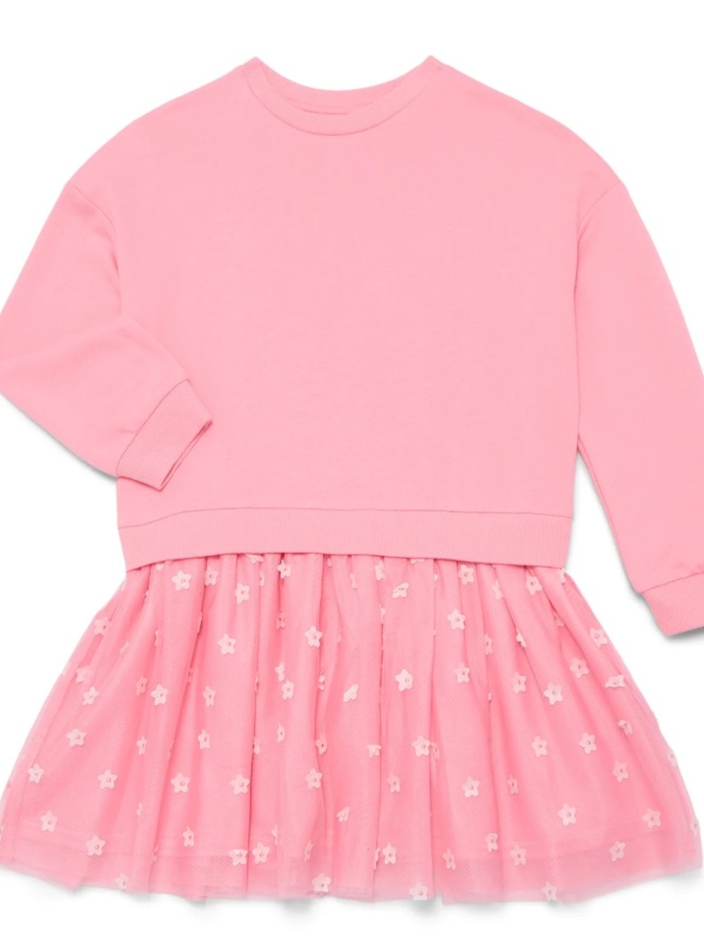 Wonder Nation Girls Sweatshirt Dress with Long Sleeves